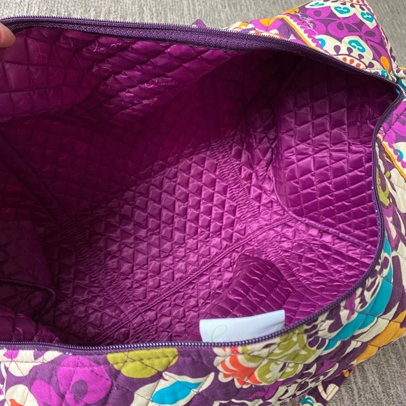 Vera Bradley Plum Crazy Paisley Pattern Large Travel Duffel - Picture 6 of 6